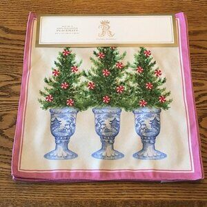 Rachel Ashwell Placemats Christmas Farmhouse Tree/Peppermint/Chinoiserie Total 4